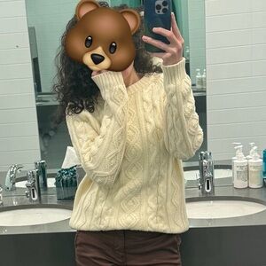 Cream Cable Knit Sweater